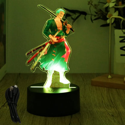Lámpara LED 3D One Piece – Figuras de Luffy & Zoro