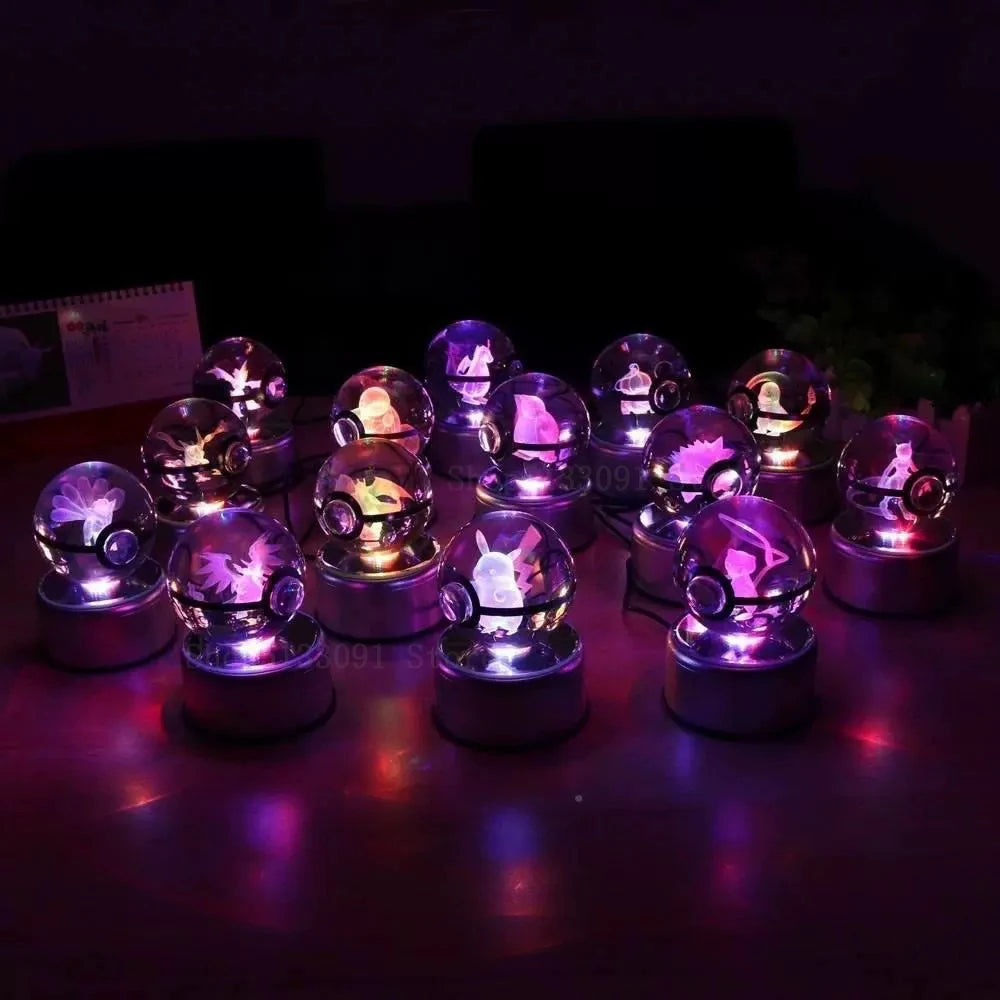 Atrapa la magia de Pokémon en tu propia Pokémon Cristal 3D 8CM con Base LED