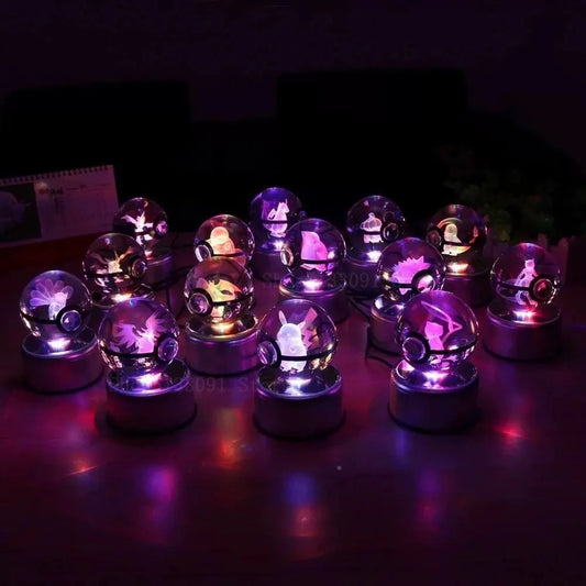 Atrapa la magia de Pokémon en tu propia Pokémon Cristal 3D 8CM con Base LED