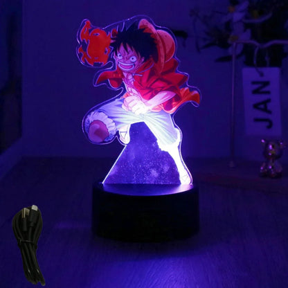 Lámpara LED 3D One Piece – Figuras de Luffy & Zoro