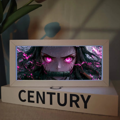 Lámpara LED 3D Demon Slayer – Caja de luz acrílica