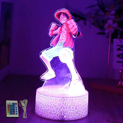 Lámpara LED 3D One Piece – Figuras de Luffy & Zoro