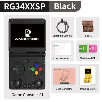 🎮 Anbernic RG34XXSP – Consola Retro Portátil Flip 3.4” IPS | 64GB, WiFi, 4000