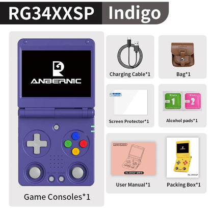 🎮 Anbernic RG34XXSP – Consola Retro Portátil Flip 3.4” IPS | 64GB, WiFi, 4000
