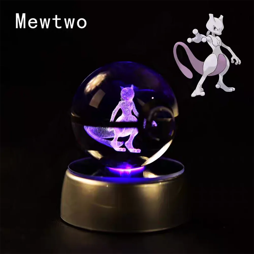 Atrapa la magia de Pokémon en tu propia Pokémon Cristal 3D 8CM con Base LED