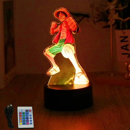 Lámpara LED 3D One Piece – Figuras de Luffy & Zoro
