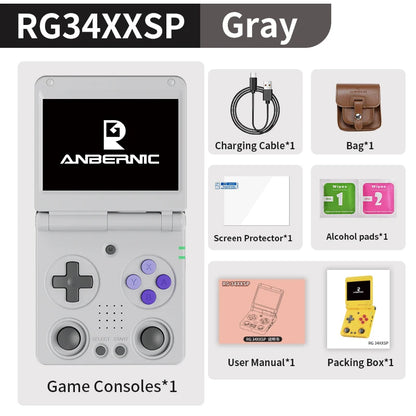🎮 Anbernic RG34XXSP – Consola Retro Portátil Flip 3.4” IPS | 64GB, WiFi, 4000