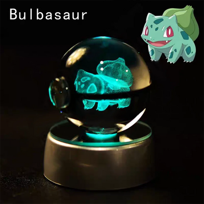 Atrapa la magia de Pokémon en tu propia Pokémon Cristal 3D 8CM con Base LED