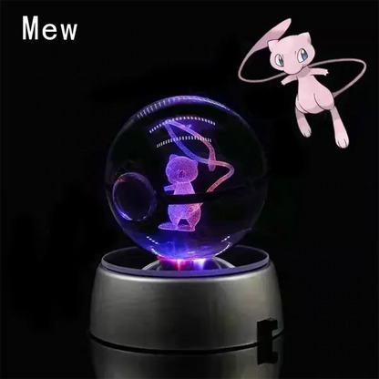 Atrapa la magia de Pokémon en tu propia Pokémon Cristal 3D 8CM con Base LED