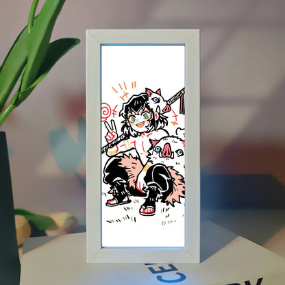 Lámpara LED 3D Demon Slayer – Caja de luz acrílica