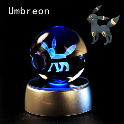 Atrapa la magia de Pokémon en tu propia Pokémon Cristal 3D 8CM con Base LED