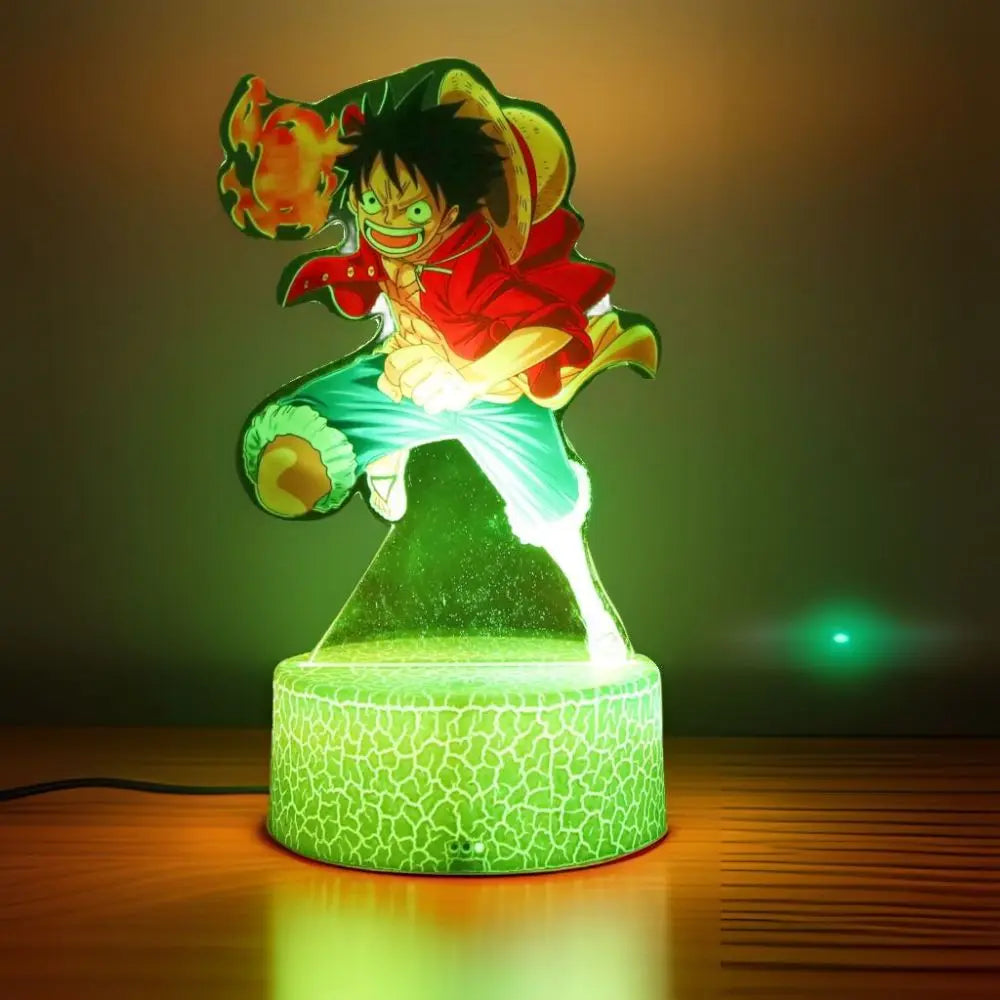 Lámpara LED 3D One Piece – Figuras de Luffy & Zoro