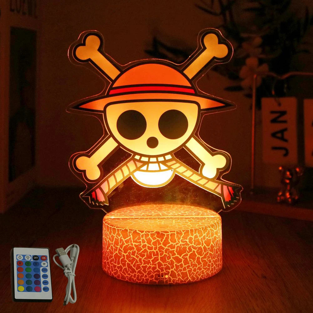 Lámpara LED 3D One Piece – Figuras de Luffy & Zoro