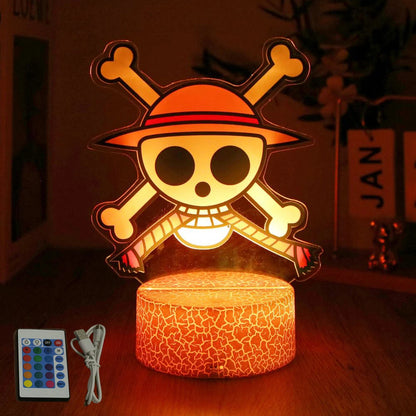 Lámpara LED 3D One Piece – Figuras de Luffy & Zoro