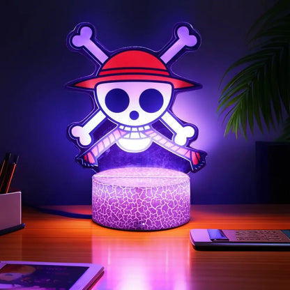 Lámpara LED 3D One Piece – Figuras de Luffy & Zoro